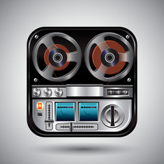 Icon for audio recorder. White background.