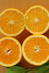 Orange on wood
