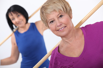 Mature women working out