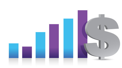 business graph and currency sign