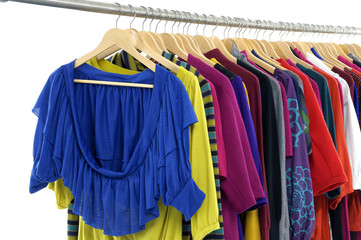 Obraz premium Set of Fashion clothing hanging on hangers