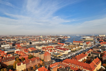 Fototapeta na wymiar Widok z lotu ptaka Kopenhadze