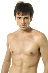 Fototapeta premium Portrait of topless handsome man