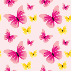 Seamless pattern with butterflies.