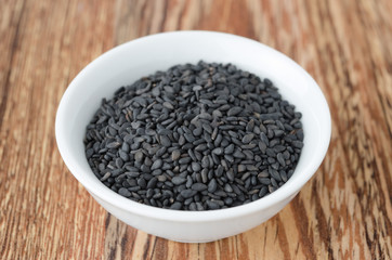 black sesame seeds in a bowl