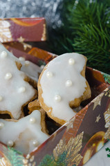 Christmas gingerbread cookies with icing