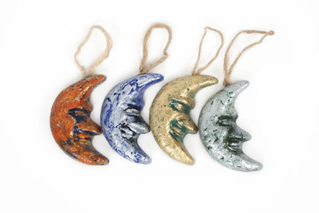 Handmade xmas decorations from papier-mache