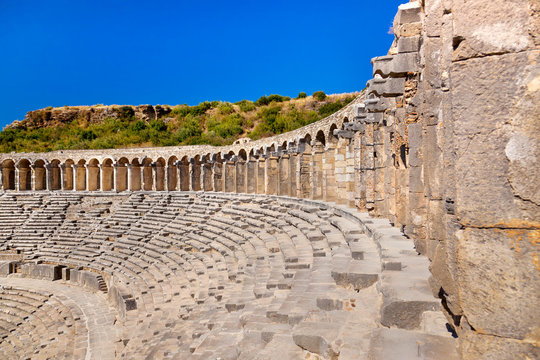 Old amphitheater Aspendos in Antalya, Turkey