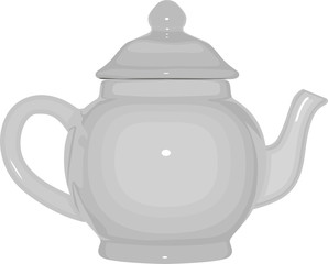White teapot on a white background