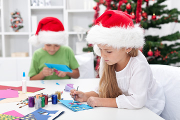 Obraz na płótnie Canvas Dzieci herbaty świąteczne kartki