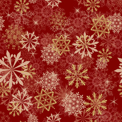 Naklejka na ściany i meble Seamless snowflakes pattern