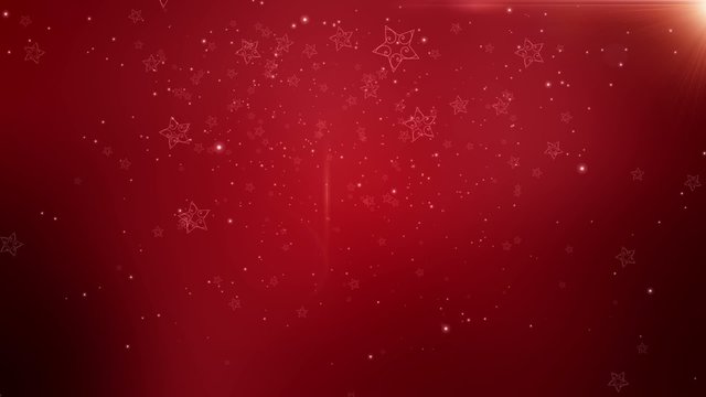 Stylish snowflakes are falling against a red background
