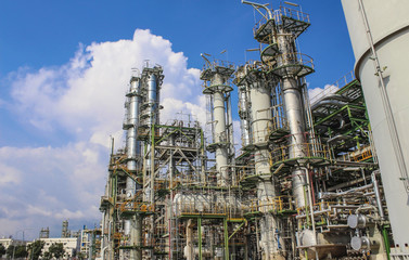 Oil and chemical factory with blue sky