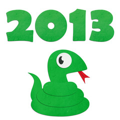 Rice paper cut cute cartoon green snake with 2013