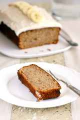 Banana bread with icing