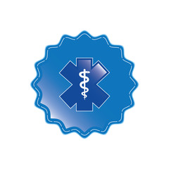 Blue medical symbol .