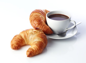 Kaffee mit Croissants