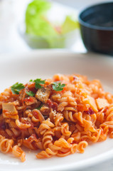 close up shot of tomato pasta