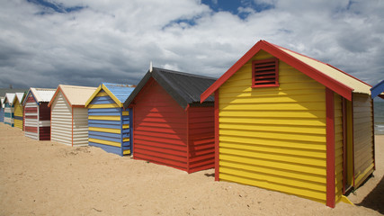 Fototapeta na wymiar Colorful Beach Huts w Australii