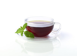 Tasse heisser Minztee