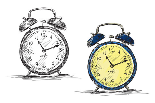 Retro clock vector illustration
