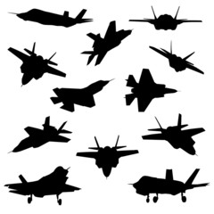 Fighter aircraft silhouettes