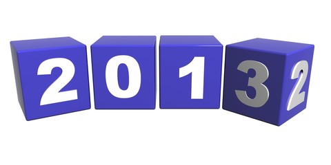 New year 2013 changing 3D rander