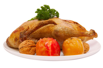 Roast duck.Christmas dinner.