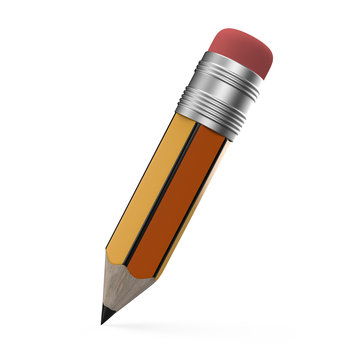3D Pencil on White Background