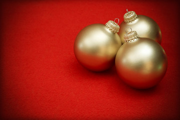 christmas background with gold balls