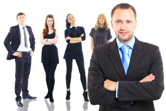 Young attractive business people - the elite business team