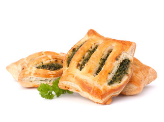 Puff pastry bun isolated on white background.