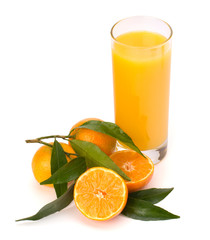Tangerines and juice glass