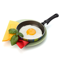 Fried egg on pan
