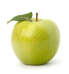 Sweet green apple with  leaf