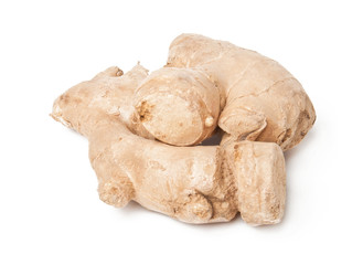 Fresh ginger isolated on a white background 