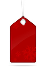 Red christmas price tag - vector file