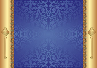 gold blue background