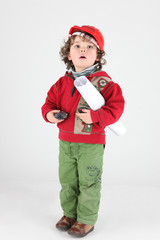 Little boy dressed as architect