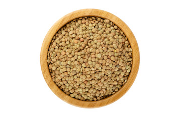 lentil in a bamboo bowl