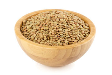 lentil in a wood bowl
