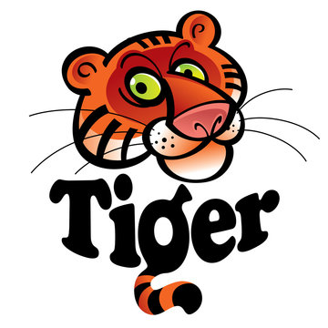 Tiger (head and inscription)