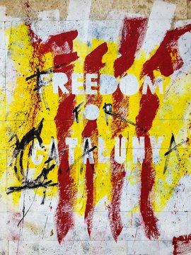 Freedom For Catalunya drawing on wall