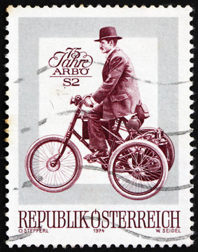 Postage Stamp Austria 1974 De Dion Bouton Motor Tricycle