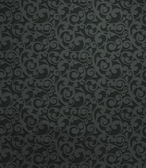 Black vintage seamless pattern