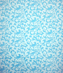 Blue vintage seamless pattern