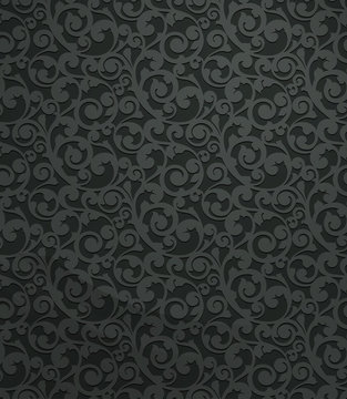 Black vintage seamless pattern