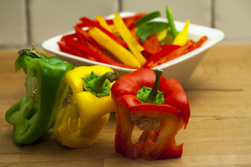 stripped  bell peppers