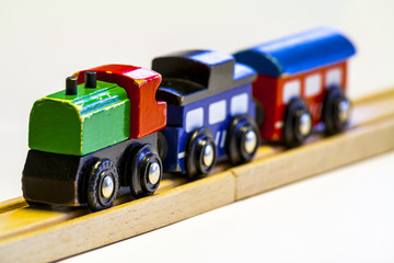 Fototapeta na wymiar wooden toy train