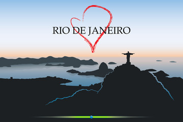 Rio De Janeiro postcard - vector illustration